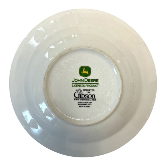 John Deere Tractor Soup Salad Bowl 9 in Gibson Licensed 2000s Green Yellow - Picture 2 of 4